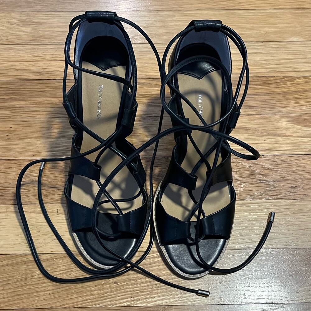 Tony Bianco 'Kristen' Lace-Up Leather Block Heels - Size 9 - NIB